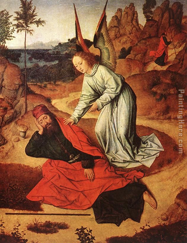 Prophet Elijah in the Desert painting - Dirck Bouts Prophet Elijah in the Desert art painting